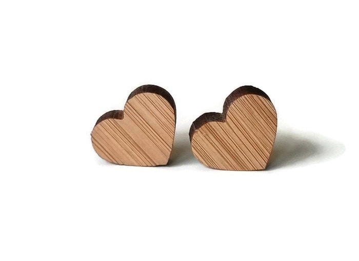 Holz Herz Manschettenknöpfe Bräutigam Hochzeit 5 Jahre Jubiläum Geschenk von LesFleurinesJewels