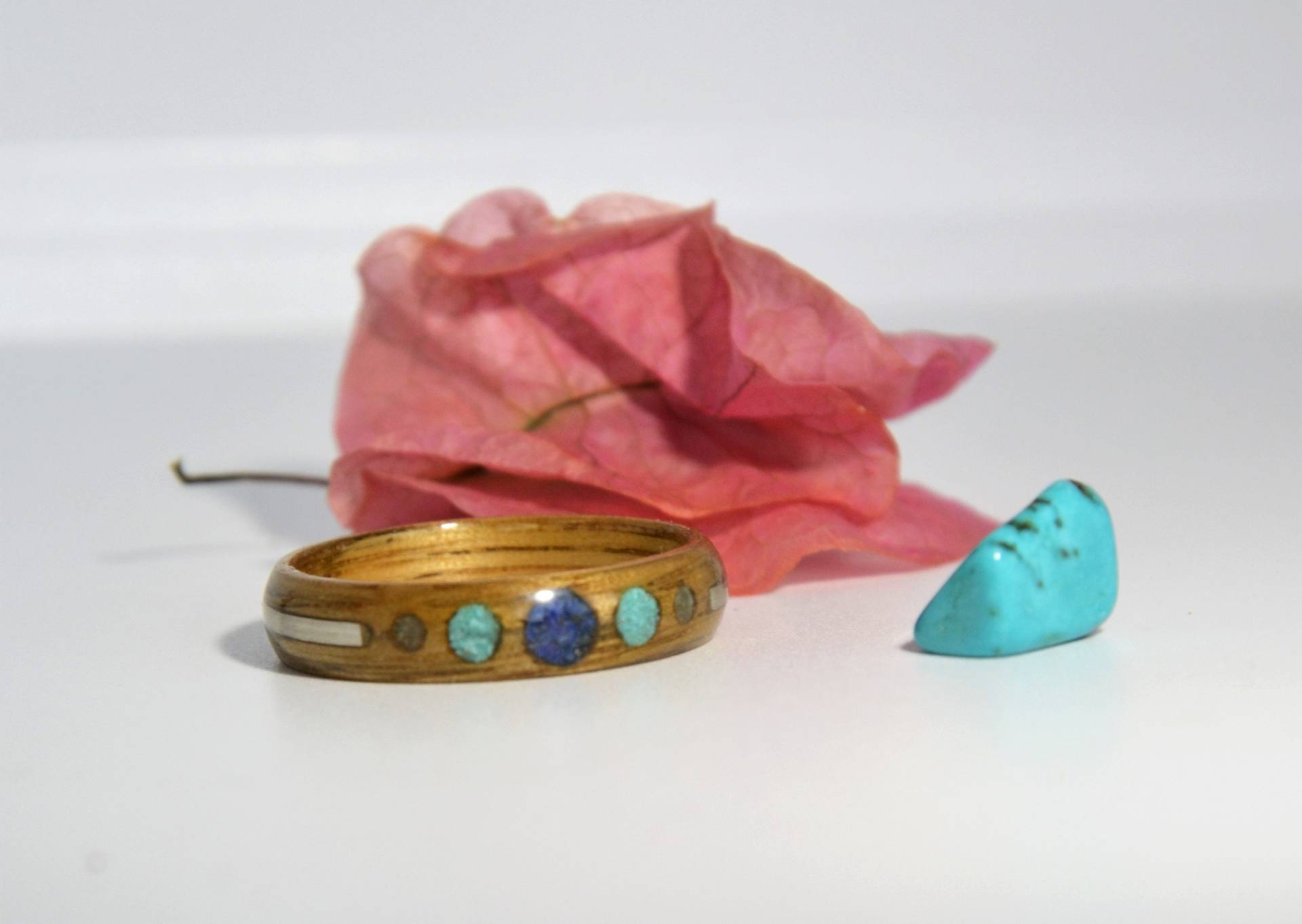 Holz - Und Steinring, Ehering, Holzring, Silber, Silberschmuck, Handgefertigter Schmuck, Hochzeit, Eichenring, Hochzeit von LesLibellulesArt