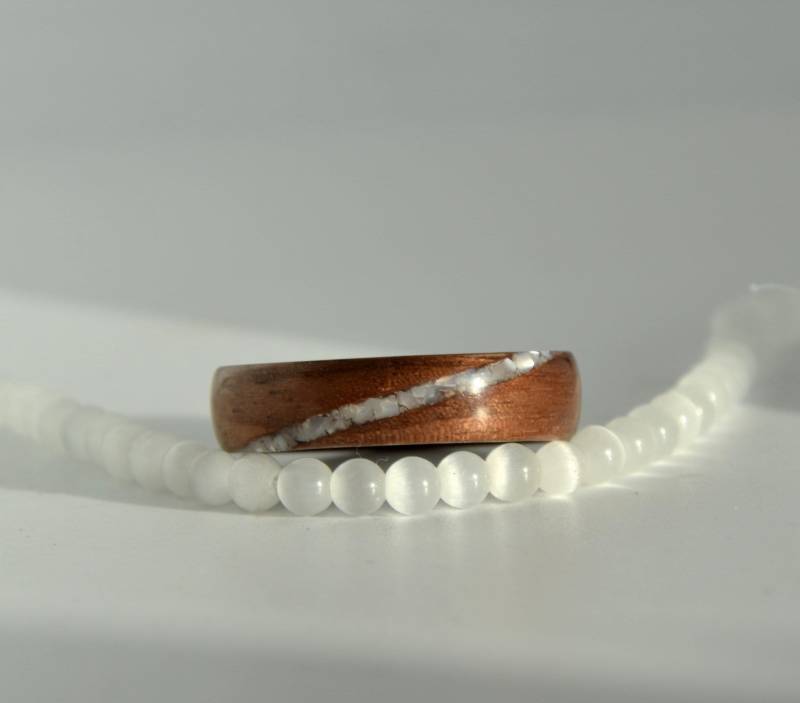 Ring Aus Holz Und Stein, Ehering, Holzring, Schmuck Edlen Steinen, Handgefertigter Schmuck, Hochzeit, Holzhochzeit von LesLibellulesArt