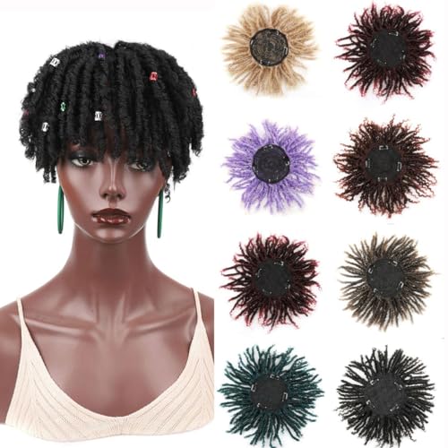 1BTBUG# Dreadlock-Perücke, synthetische Clip-in-Perücke, Haarteile, kurzes Toupet für schwarze Frauen mit dünner werdendem Haar, 15,2 cm von LesafeV
