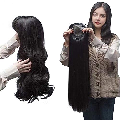 Large Base Damen-Perücke, voller Kopf, zum Anklippen, natürliches japanisches nythetisches Haar mit 3D-Pony, glatt, 40 cm, Dunkelbraun Large Base Damen-Perücke, voller Kopf, zum Anklippen, natürliches japanisches nythetisches Haar mit 3D-Pony, glatt, 40 cm, Dunkelbraun von LesafeV