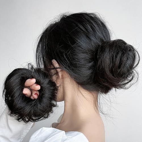 Unordentliches Haarteil für Hochsteckfrisuren, synthetische Pferdeschwanz-Haarteile, Haargummis mit elastischem Gummiband für Damen, glatt, schwarz, braun Unordentliches Haarteil für Hochsteckfrisuren, synthetische Pferdeschwanz-Haarteile, Haargummis mit elastischem Gummiband für Damen, glatt, schwarz, braun von LesafeV