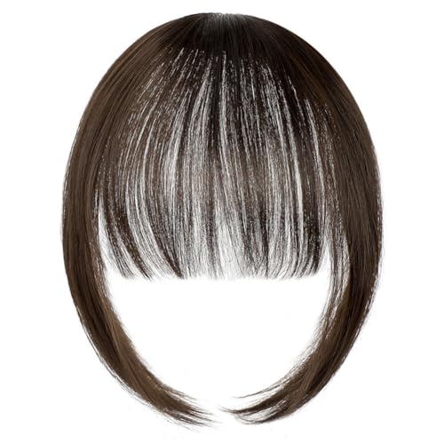 Unsichtbare Clip-in-Haarverlängerung, Kunsthaar, dicker Pony mit Bügel, für Damen und Mädchen (M4#) von LesafeV
