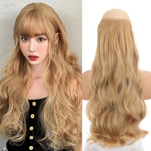 Unsichtbare Draht-Haarverlängerung mit dünnerer, weicher Spitzen-Schuss, 55,9 cm, synthetisches großes gewelltes geheimes Haarteil für Damen, 45 cm, Nr. 12H24 von LesafeV
