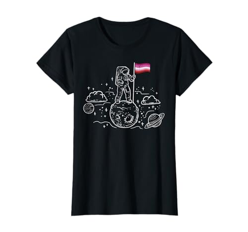 Astronaut Moon Lesbian Flag Space LGBT Gay Pride Ally Women T-Shirt Astronaut Moon Lesbian Flag Space LGBT Gay Pride Ally Women T-Shirt von Lesbian Shirts LGBT Gay Pride Girls Women Gifts