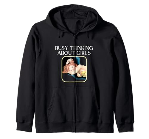 WLW WLW Retro Vintage Busy Thinking About Girls Kapuzenjacke WLW WLW Retro Vintage Busy Thinking About Girls Kapuzenjacke von Lesbian & WLW Gifts