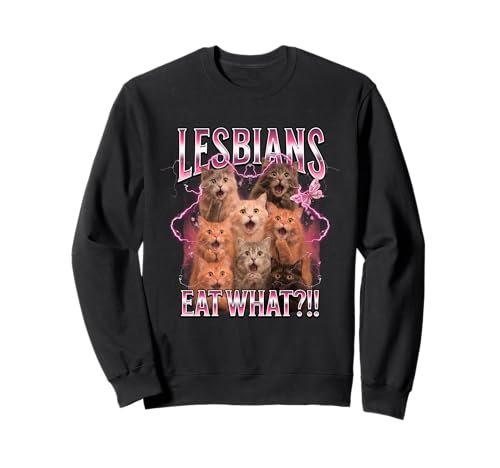 Lesben Essen was lustige Katze Gay Pride LGBTQ Wortspiel Männer Frauen Sweatshirt Lesben Essen was lustige Katze Gay Pride LGBTQ Wortspiel Männer Frauen Sweatshirt von Lesbians Funny Pussy Cat Bootleg Meme LGBTQ