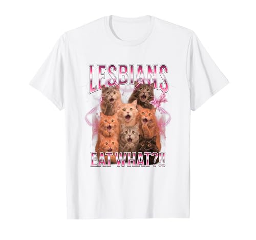 Lesben Essen was lustige Katze Gay Pride LGBTQ Wortspiel Männer Frauen T-Shirt Lesben Essen was lustige Katze Gay Pride LGBTQ Wortspiel Männer Frauen T-Shirt von Lesbians Funny Pussy Cat Bootleg Meme LGBTQ