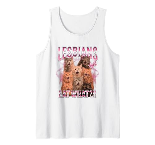 Lesben Essen was lustige Katze Gay Pride LGBTQ Wortspiel Männer Frauen Tank Top Lesben Essen was lustige Katze Gay Pride LGBTQ Wortspiel Männer Frauen Tank Top von Lesbians Funny Pussy Cat Bootleg Meme LGBTQ