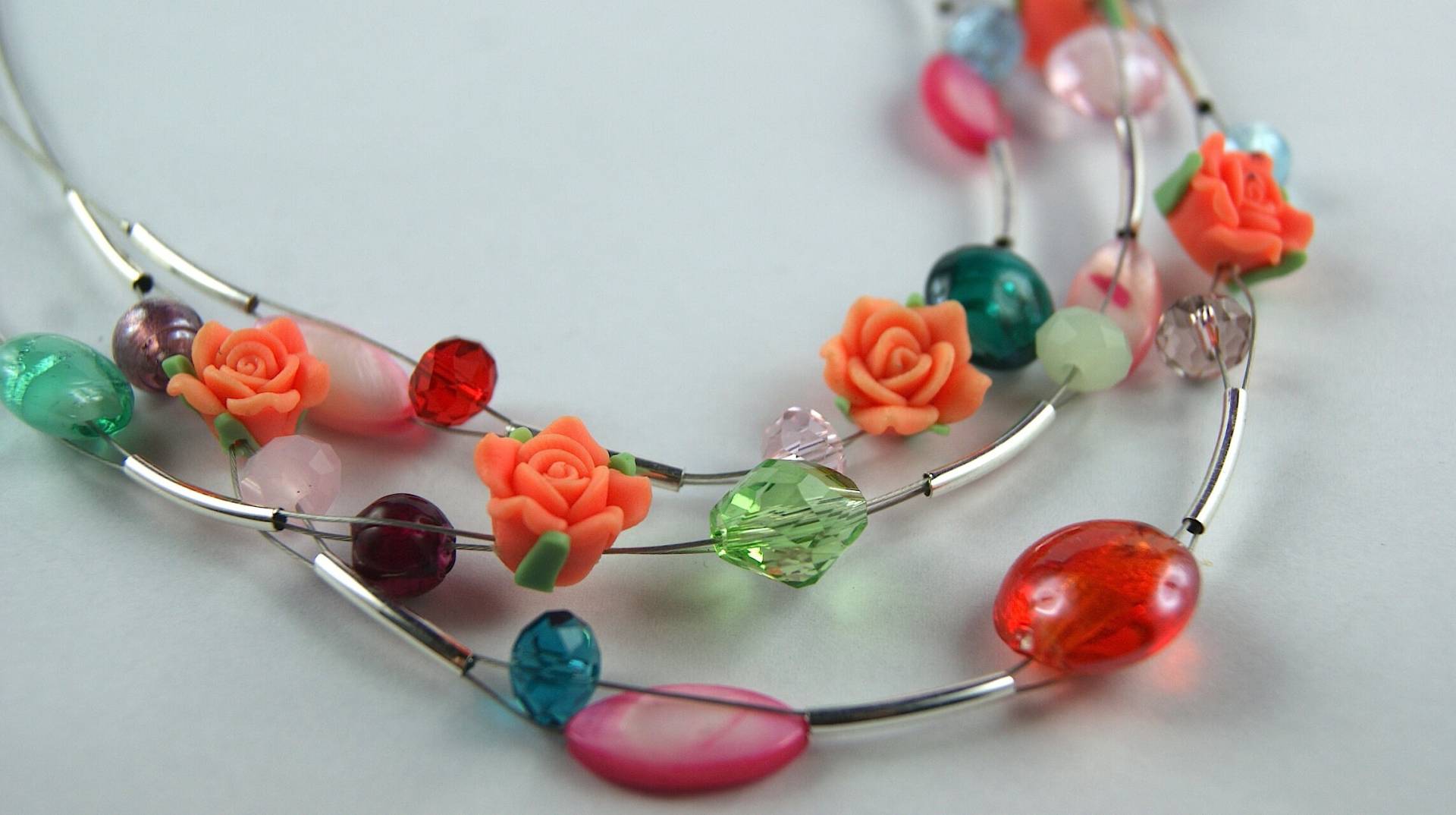 Einstellbare Block Glas Und Fimo Perlen Halskette. Ohne Nickel.pas D " Allergien von Lesbijouxdalexandra5