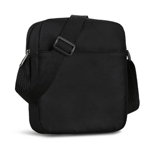 Lesbyit Wasserdichte Umhängetasche für Damen und Herren, verstellbarer Riemen und wasserdichte kleine Umhängetasche für Arbeit, Reisen, Wandern, leichter Schulterrucksack mit 3 Taschen, Pure Black, 9 von Lesbyit