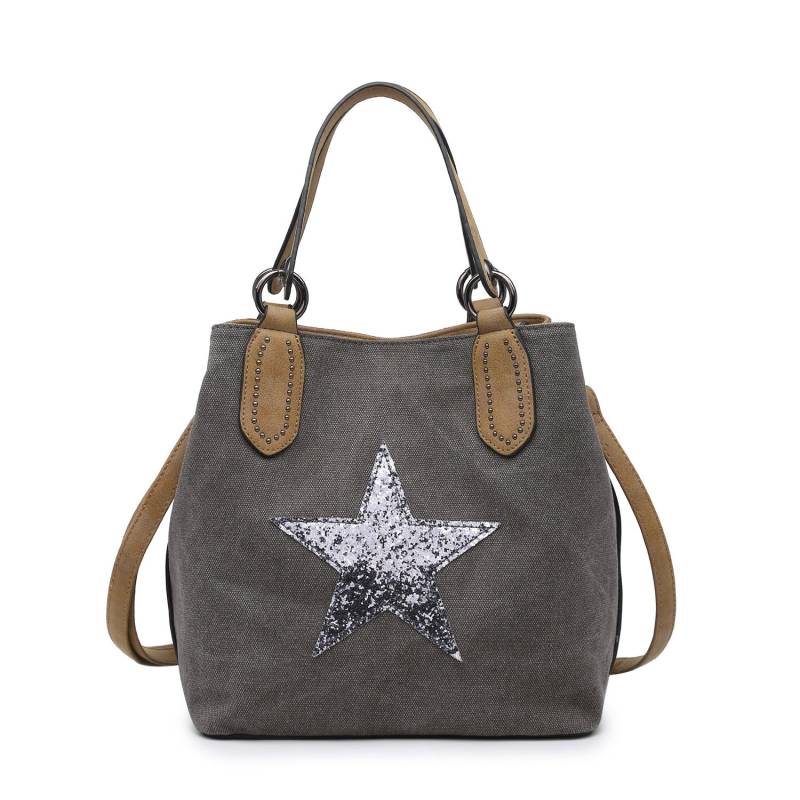 Canvas Pailletten Stern Handtasche - Dunkelgrau von LescaleFurnishings