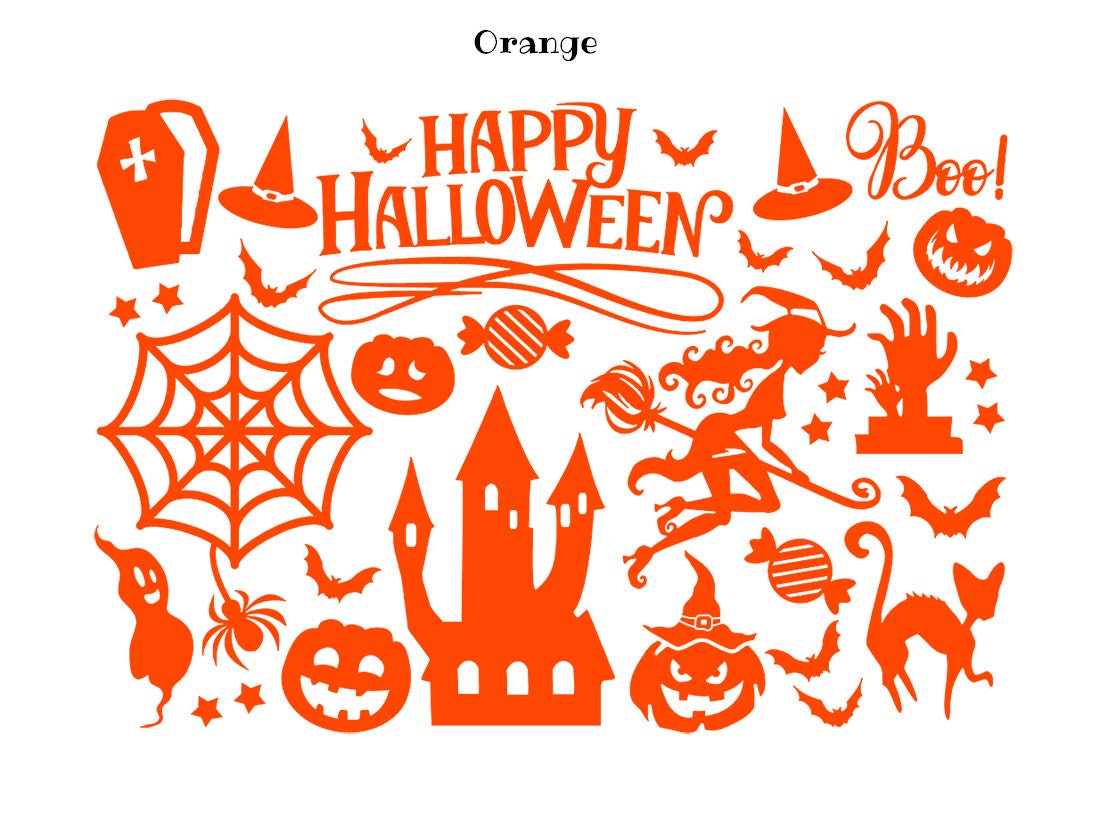 A4-Bogen Mit Halloween-Bügelmotiven - Kürbisse, Geister, Fledermäuse Textiltransfers Für Kleidung Und Dekoration A4-Bogen Mit Halloween-Bügelmotiven - Kürbisse, Geister, Fledermäuse Textiltransfers Für Kleidung Und Dekoration von Lescreasdetiti