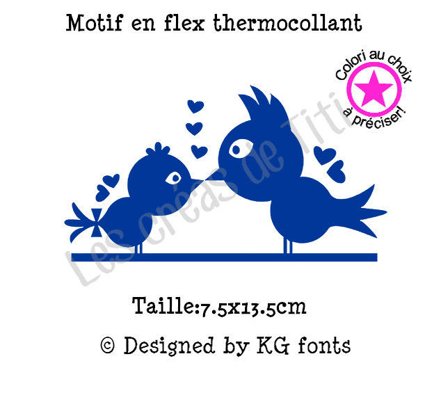 Angewendet, Anbindung "Vögel in Der Liebe", Thermoflex, Grund Flex, Hitze, Wärmeübertragung, Deco-Anbindung, Flex-Vögel Angewendet, Anbindung "Vögel in Der Liebe", Thermoflex, Grund Flex, Hitze, Wärmeübertragung, Deco-Anbindung, Flex-Vögel von Lescreasdetiti