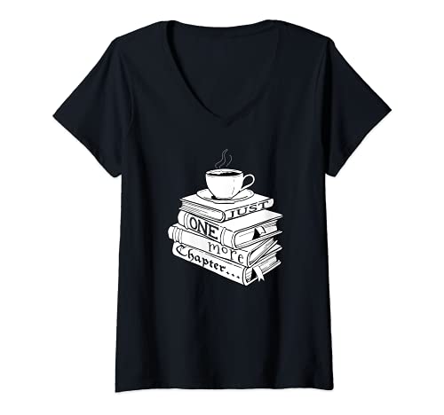 Damen Nur noch ein Kapitel Buchlesung für Buchliebhaber T-Shirt mit V-Ausschnitt von Lesen Sie mehr Bücher Bekleidung für Buchliebhaber