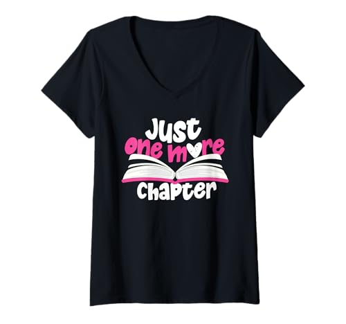 Damen Nur noch ein Kapitel Buchdesign für Mädchen und Frauen T-Shirt mit V-Ausschnitt Damen Nur noch ein Kapitel Buchdesign für Mädchen und Frauen T-Shirt mit V-Ausschnitt von Lesen und Bücherwurm Design Ideen
