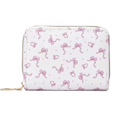 Leseogye Kreditkartenetui für Damen, kleiner Kartenhalter mit Reißverschluss, rosa Leder, Akkordeon-Brieftaschen mit Schleifen-Design, 11 Fächer, Kartenetui für Damen, tragbare Kartenbörse für Damen Leseogye Kreditkartenetui für Damen, kleiner Kartenhalter mit Reißverschluss, rosa Leder, Akkordeon-Brieftaschen mit Schleifen-Design, 11 Fächer, Kartenetui für Damen, tragbare Kartenbörse für Damen von Leseogye