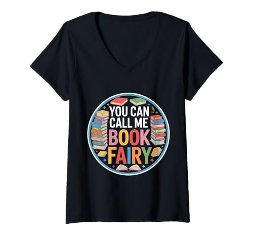 Damen You Can Call Me Book Fairy Lesen Sie magisches Hobby |- T-Shirt mit V-Ausschnitt von Leserfantasie und Vorstellungskraft
