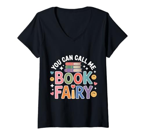 Damen You Can Call Me Book Fairy Lesen Sie magisches Hobby - T-Shirt mit V-Ausschnitt Damen You Can Call Me Book Fairy Lesen Sie magisches Hobby - T-Shirt mit V-Ausschnitt von Leserfantasie und Vorstellungskraft