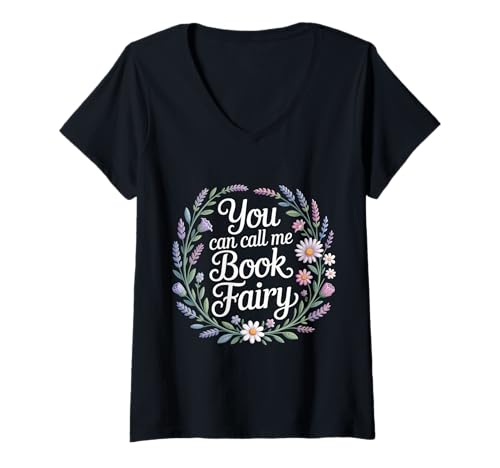 Damen You Can Call Me Book Fairy Lesen Sie magisches Hobby - T-Shirt mit V-Ausschnitt Damen You Can Call Me Book Fairy Lesen Sie magisches Hobby - T-Shirt mit V-Ausschnitt von Leserfantasie und Vorstellungskraft