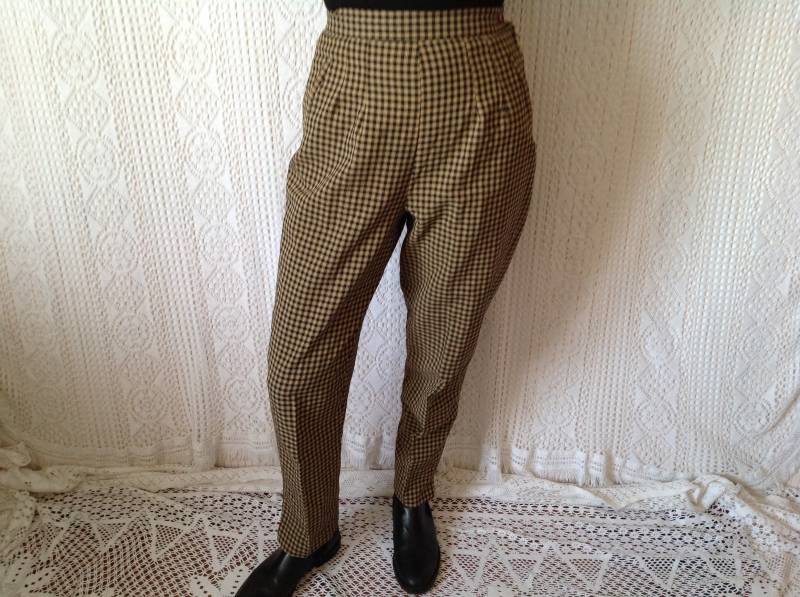 Gestreifte Hose Aus Canvas Frau Vintage Größe 1 Hohe Taille Made in France von Lesfeuxantiques