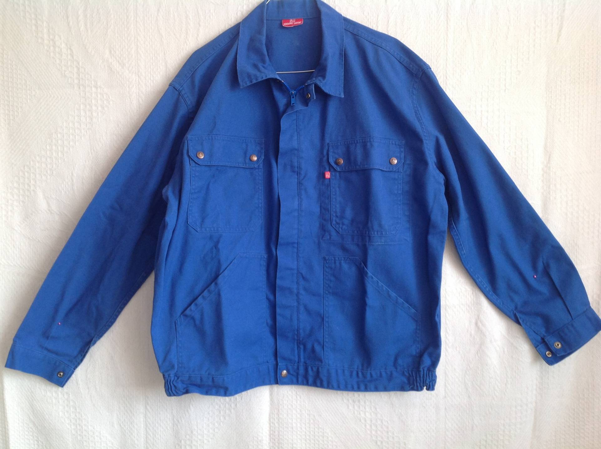 Jacke Vintage Blue Workwear Adolphe Lafont T.48 Antik Französisch von Lesfeuxantiques