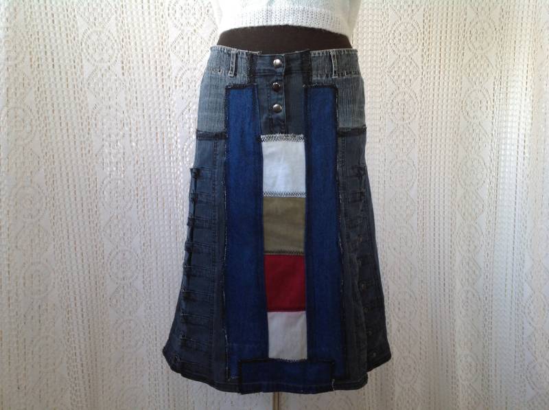 Jeans Patchwork Recycelt Upcycled T.40 von Lesfeuxantiques