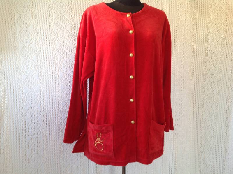 Vintage Samt Top Jacke Größe 3 von Lesfeuxantiques