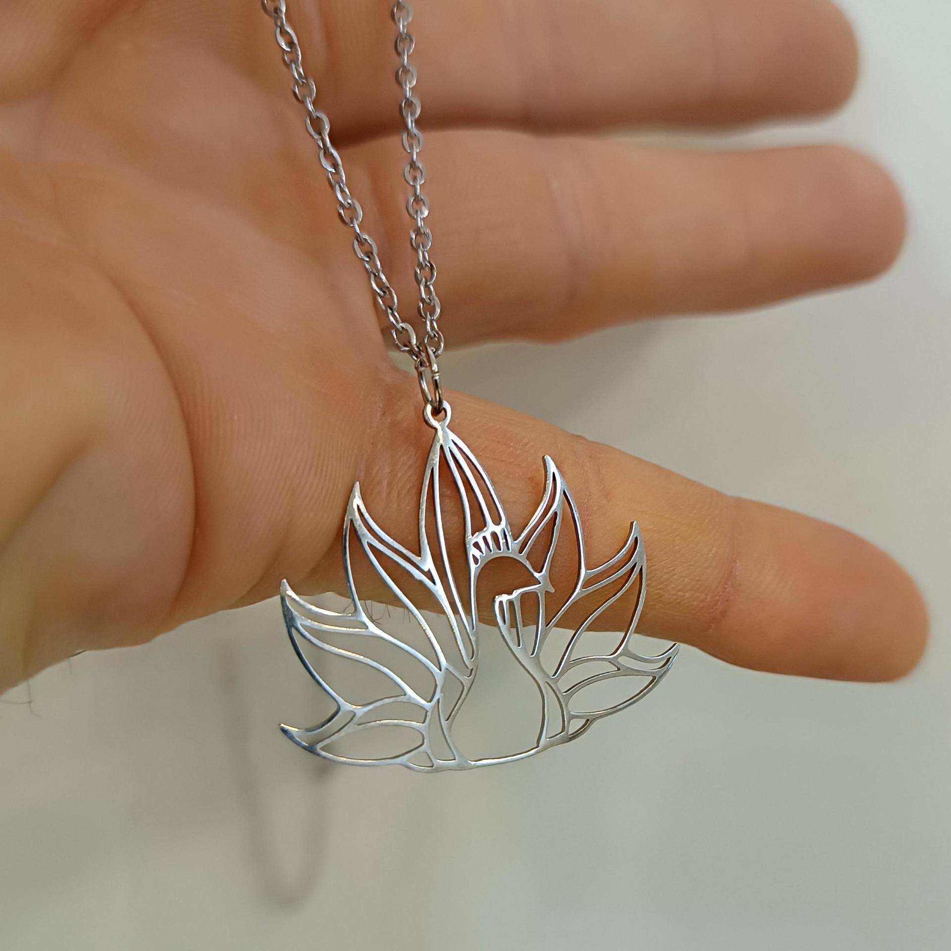 Pfau Halskette, Vogelliebhaber, Edelstahl, Vogel von Lesinja