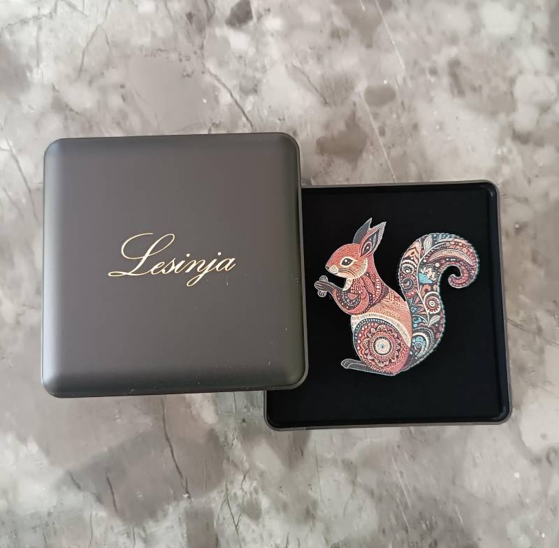 Eichhörnchen Brosche Anstecker Pin Vintage Acryl Lasercut von LesinjaLaden