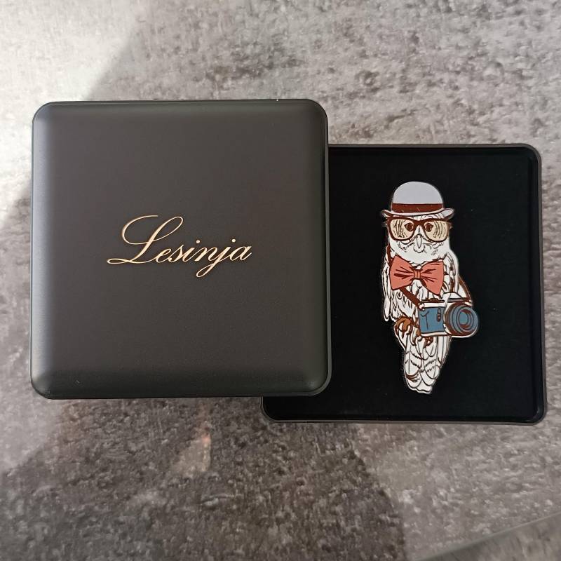 Eule Mit Kamera Brosche Anstecker Pin Vintage Acryl Lasercut von LesinjaLaden