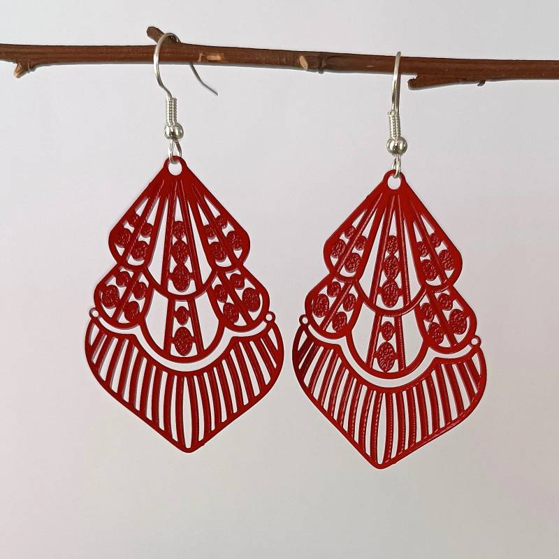 Filigrane Ohrringe Hängend Leicht Ornament Geschenkbox, Etui, Boho von LesinjaLaden