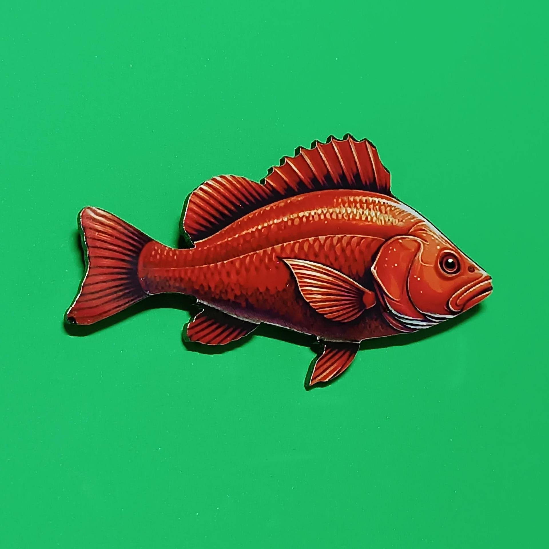 Fisch Brosche Anstecker Pin Vintage Acryl Lasercut von LesinjaLaden