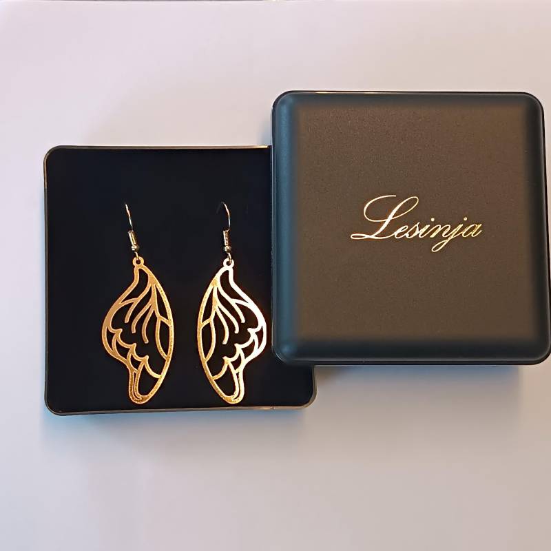 Flügel Schmetterling Filigrane Ohrringe Hängend Leicht Ornament Goldfarben, Etui Flügel Schmetterling Filigrane Ohrringe Hängend Leicht Ornament Goldfarben, Etui von LesinjaLaden