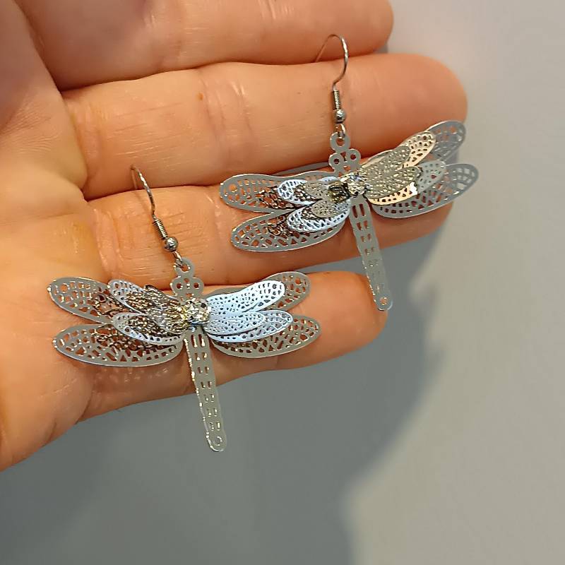Libelle Filigrane Ohrringe Hängend Leicht Edelstahl Strass Libelle Filigrane Ohrringe Hängend Leicht Edelstahl Strass von LesinjaLaden