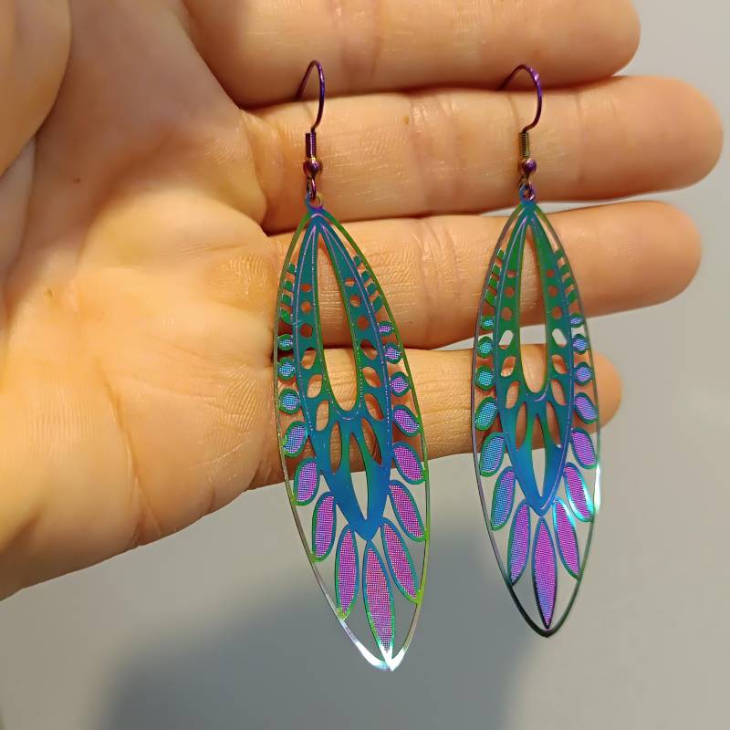 Regenbogen Bunte Filigrane Ohrringe Hängend Leicht Ornament, Boho Regenbogen Bunte Filigrane Ohrringe Hängend Leicht Ornament, Boho von LesinjaLaden