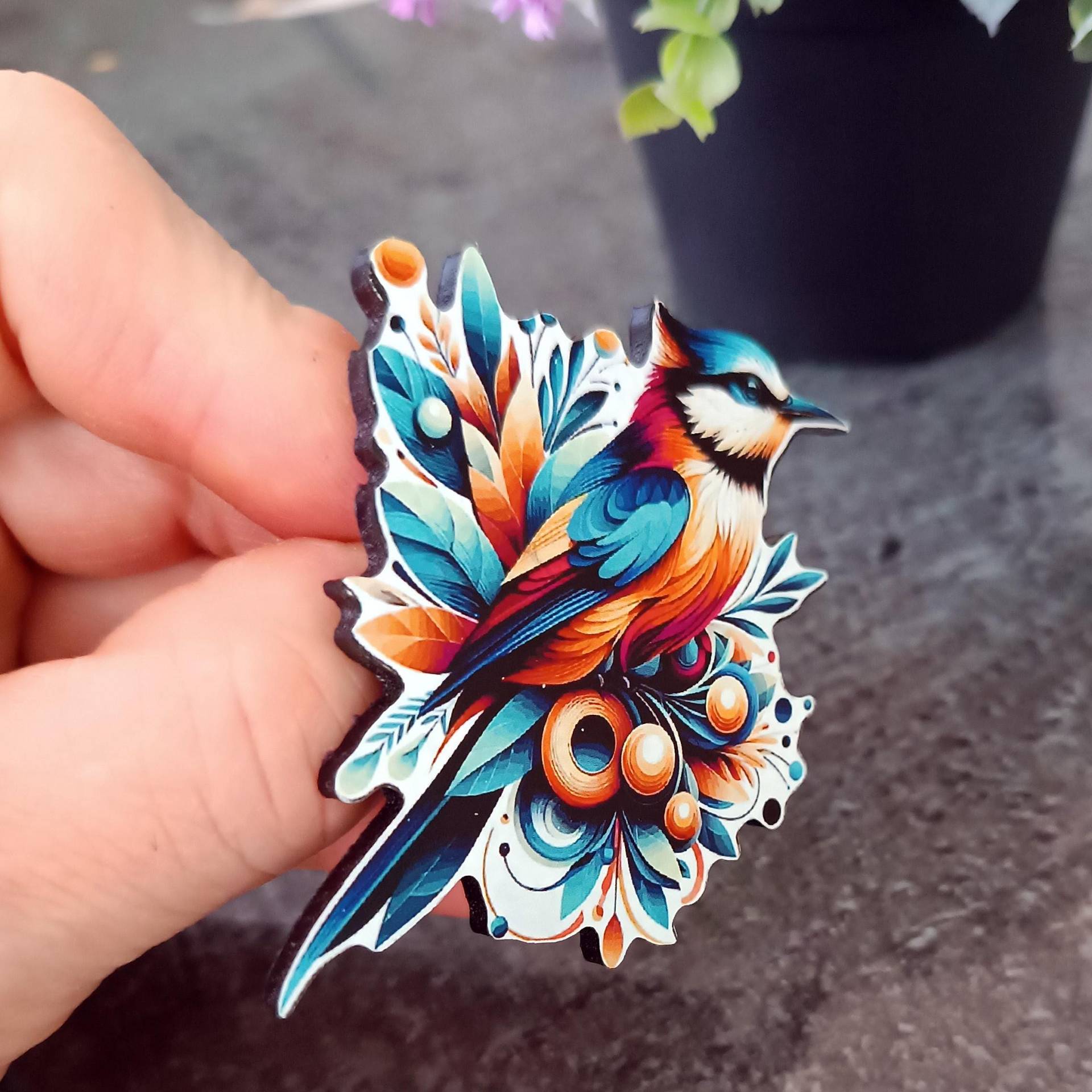 Vogel Brosche Anstecker Pin Vintage Acryl Lasercut Vogel Brosche Anstecker Pin Vintage Acryl Lasercut von LesinjaLaden