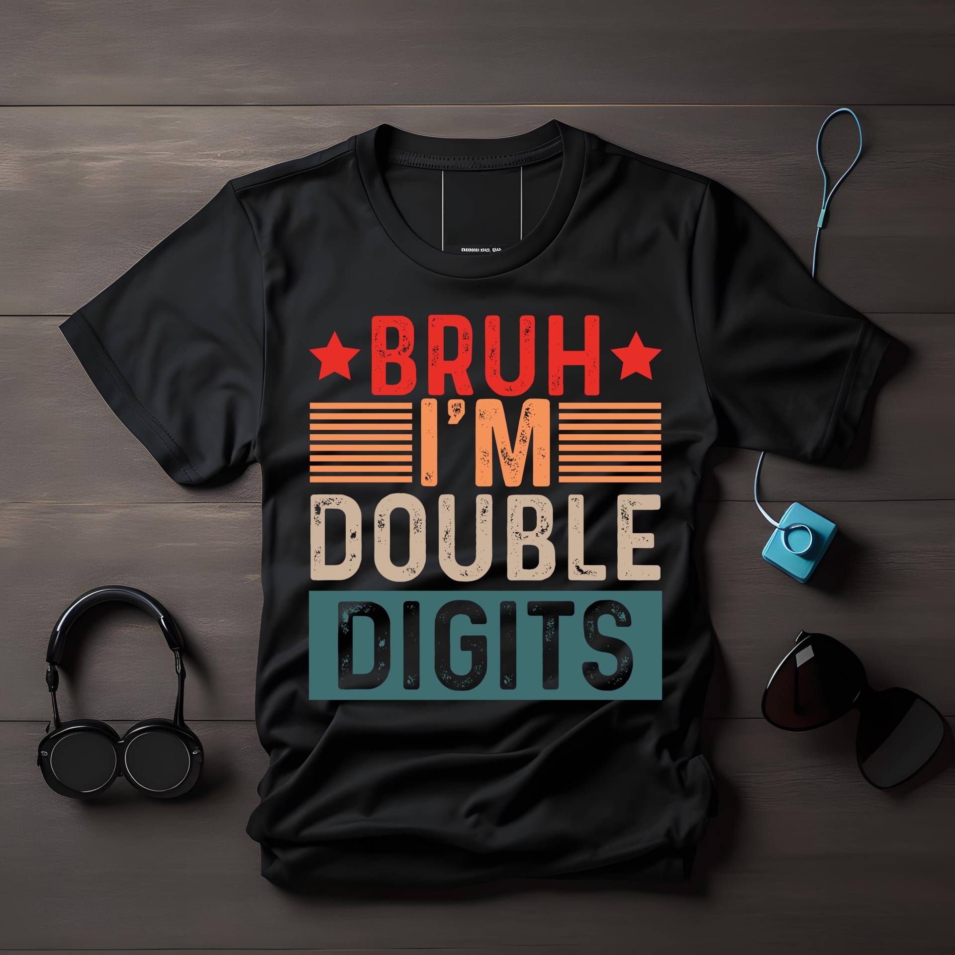10. Geburtstag T-Shirt | Bruh I'm Double Digits Design Lustiges Kinder Shirt Geschenk Für 10-Jährige Geburtstagsgeschenkidee von LesleysPrintFrenzy