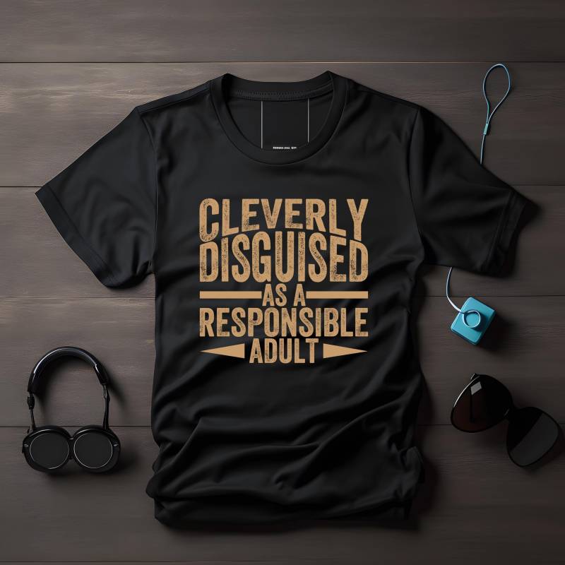 Cleverly Disguised As A Responsible Adult, Lustiges T-Shirt, Geschenk Für Erwachsene, Humorvoller Spruch, Erwachsenen T-Shirt von LesleysPrintFrenzy