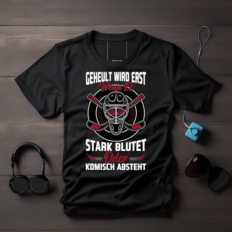Geheult Wird Erst Wenn Es Stark Blutet T-Shirt, Lustiges Eishockey Meme Shirt, Geschenk Für Spieler, Witzige Kleidung von LesleysPrintFrenzy