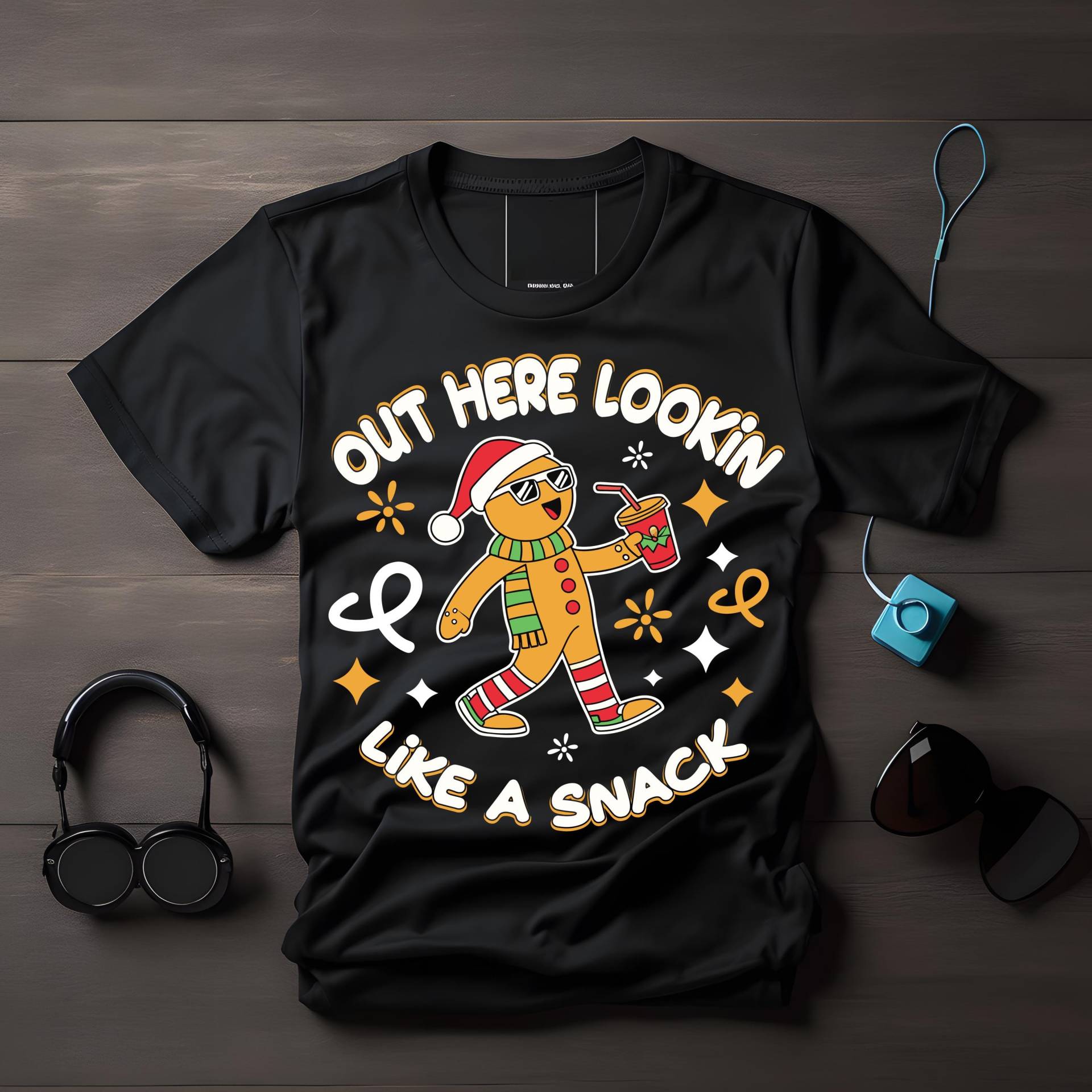 Out Here Looking Like A Snack Lustiges Boujee Weihnachts T-Shirt | Lebkuchenmann Festliches Geschenk Trendige Holiday Mode Weihnachten von LesleysPrintFrenzy