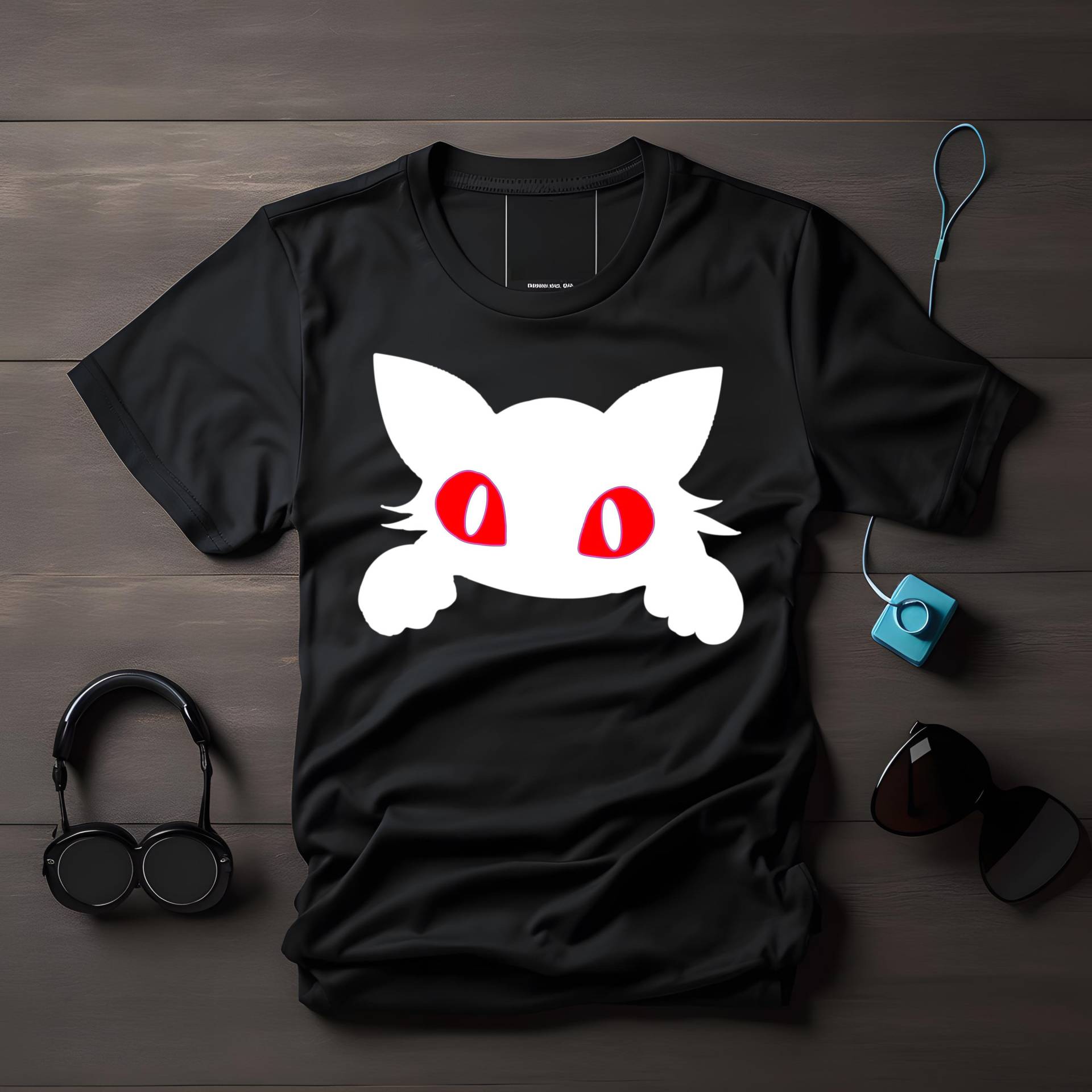 Schwarze Katze T-Shirt, Neugierige Shirt, Lustiges Katzen Katzenliebhaber Geschenk, Kawaii von LesleysPrintFrenzy