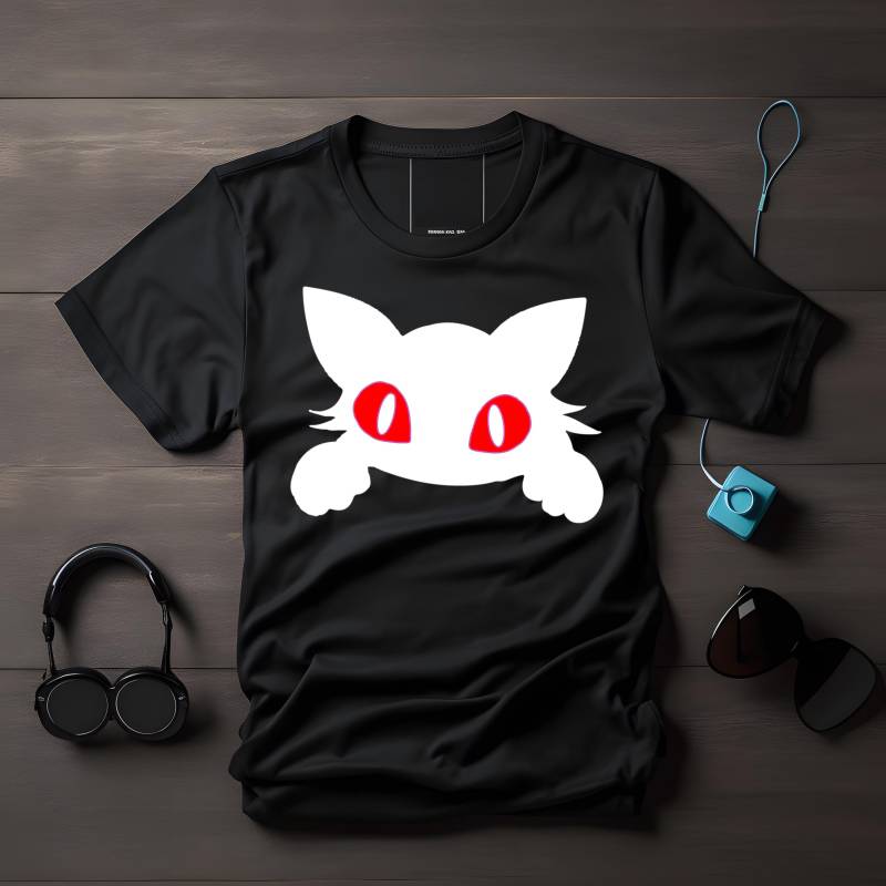 Schwarze Katze T-Shirt, Neugierige Shirt, Lustiges Katzen Katzenliebhaber Geschenk, Kawaii von LesleysPrintFrenzy