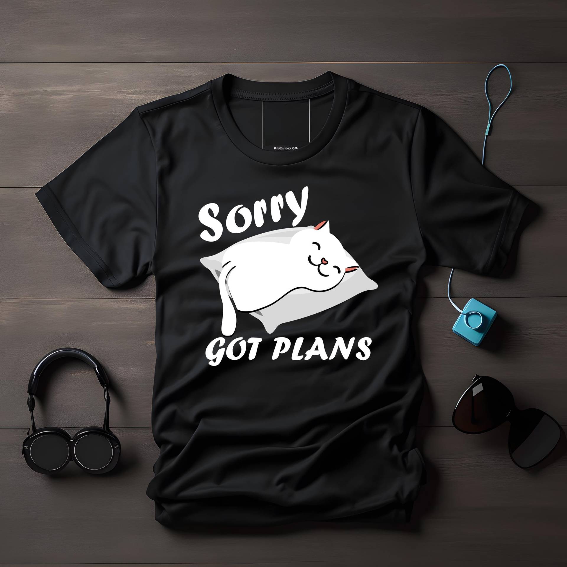 Tut Mir Leid, Got Plans T-Shirt, Entspannende Katze, Lustiges Katzen Katzenliebhaber Geschenk, Relaxed Cat Shirt, Kawaii Katze von LesleysPrintFrenzy