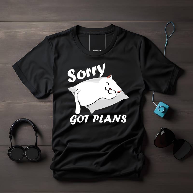 Tut Mir Leid, Got Plans T-Shirt, Entspannende Katze, Lustiges Katzen Katzenliebhaber Geschenk, Relaxed Cat Shirt, Kawaii Katze von LesleysPrintFrenzy