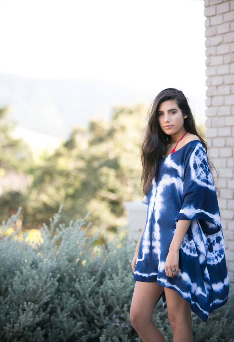 Indigo Shibori Kleid // Navy Tie Dye Strand Cover Up von LeslieRayClothing