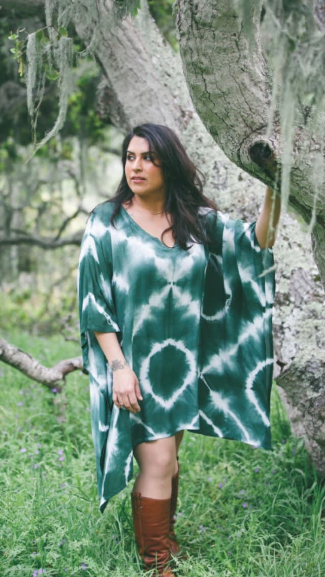 Plus Größe Dunkel Wald Grün Shibori Krawatte-Dye Kleid/Tunika Vertuschen von LeslieRayClothing