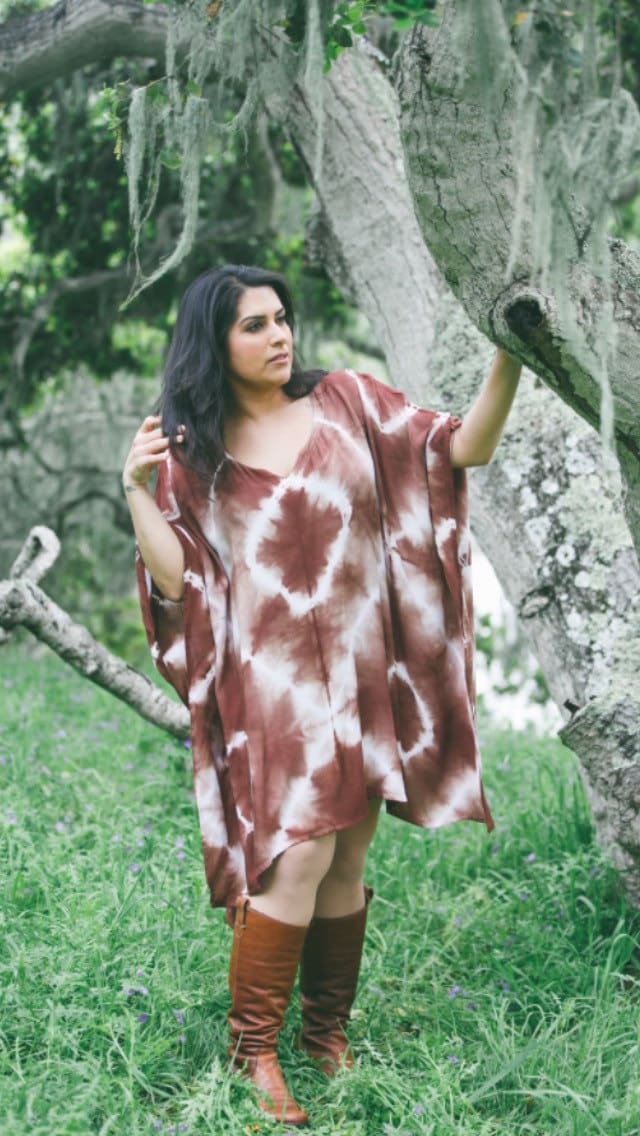 Plus Größe Rost Braun Shibori Tie-Dye Poncho von LeslieRayClothing