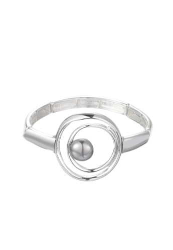 Leslii Damen-Armband Armreif Glanz-Ring Perlen-Schmuck Armschmuck Silber von Leslii