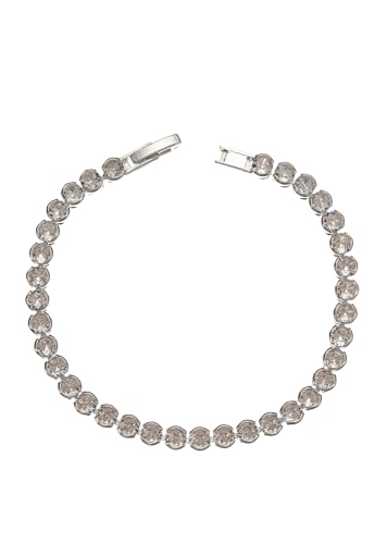 Leslii Damen-Armband Glitzer Glassteine Armschmuck Strass Silber Weiß von Leslii